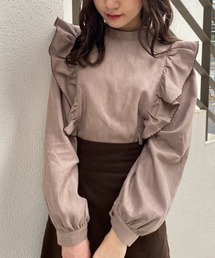 one after another NICE CLAUP | 【ZOZOTOWN限定】前後2Wayで着こなしの幅が広がる！配色ピコレースフリルブラウス(シャツ/ブラウス)