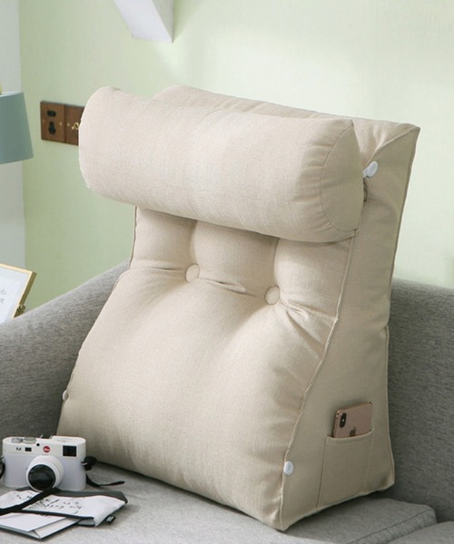 aimoha（アイモハ）の「【おうち時間＆テレワークの味方！】クッション付き腰掛クッション（クッション/クッションカバー・レディース・オフホワイト/ベージュ/ライトブルー/グリーン/グレー/ネイビー・FREE）」の3枚目の写真