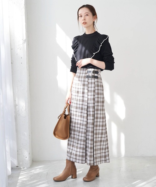ROPE' PICNIC(ロペピクニック)の「【WEB限定】ロングチェックキルトスカート(スカート・レディース・グレー系その他/ベージュ系その他/チャコールグレー・40/38)」の21枚目の写真