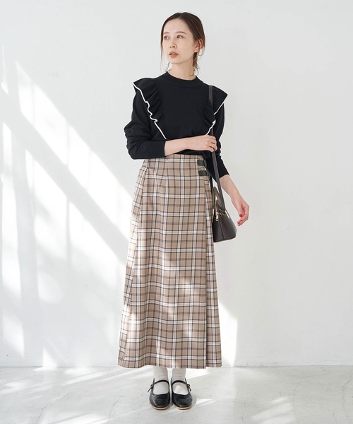 ROPE' PICNIC(ロペピクニック)の「【WEB限定】ロングチェックキルトスカート(スカート・レディース・グレー系その他/ベージュ系その他/チャコールグレー・40/38)」の22枚目の写真