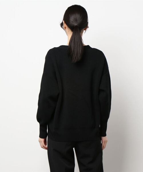 Te chichi（テチチ）の「畔編みVネックカーディガン（カーディガン/ボレロ・レディース・ブラック/オフホワイト/オレンジ・ﾌﾘ-）」の4枚目の写真