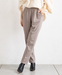 ウール調ストレッチテーパードパンツ