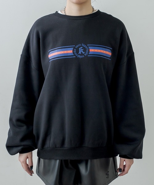 RASVOA（ラスボア）の「レトロトレーナー/スウェット（スウェット・レディース・ブラック/オフホワイト・FREE）」の18枚目の写真