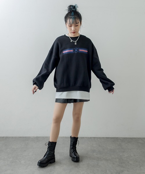 RASVOA（ラスボア）の「レトロトレーナー/スウェット（スウェット・レディース・ブラック/オフホワイト・FREE）」の6枚目の写真