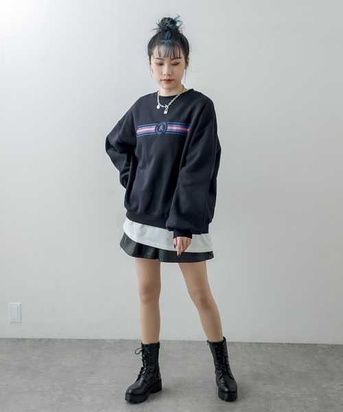 RASVOA（ラスボア）の「レトロトレーナー/スウェット（スウェット・レディース・ブラック/オフホワイト・FREE）」の4枚目の写真