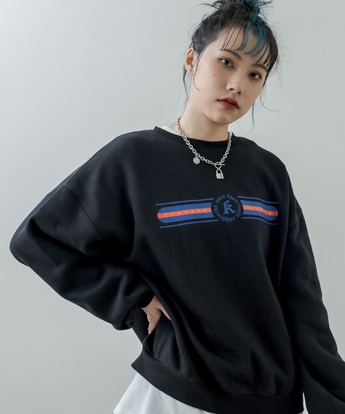 RASVOA（ラスボア）の「レトロトレーナー/スウェット（スウェット・レディース・ブラック/オフホワイト・FREE）」の7枚目の写真