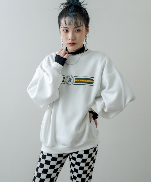 RASVOA（ラスボア）の「レトロトレーナー/スウェット（スウェット・レディース・ブラック/オフホワイト・FREE）」の3枚目の写真