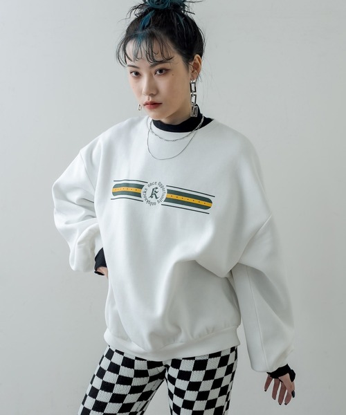 RASVOA（ラスボア）の「レトロトレーナー/スウェット（スウェット・レディース・ブラック/オフホワイト・FREE）」の5枚目の写真