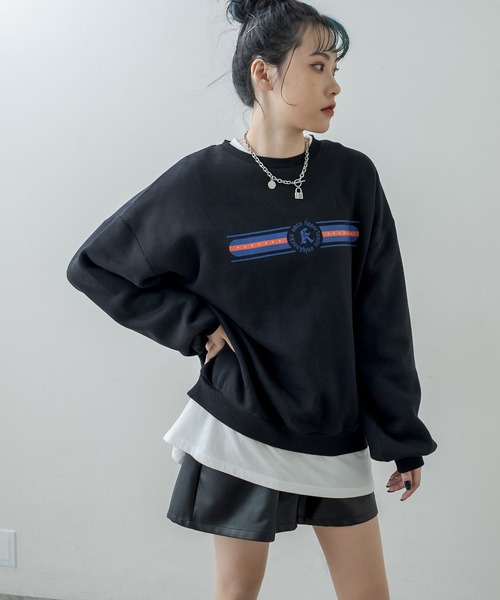 RASVOA（ラスボア）の「レトロトレーナー/スウェット（スウェット・レディース・ブラック/オフホワイト・FREE）」の12枚目の写真