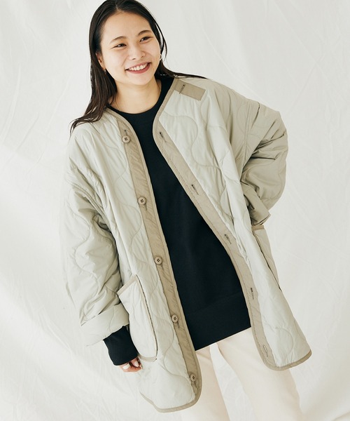 JOURNAL STANDARD（ジャーナルスタンダード）の「※M65 カラーライナー キルティングジャケット（ミリタリージャケット・メンズ・カーキ/イエロー/ライトグリーン・MEDIUM/LARGE）」の7枚目の写真