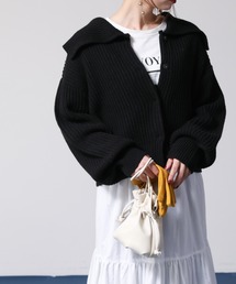 frames RAY CASSIN | 【WEB限定】BIGカラー片畦2WAYニットカーディガン(カーディガン/ボレロ)