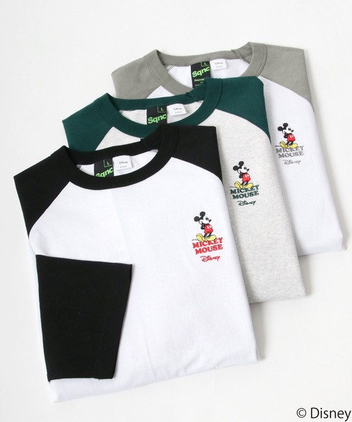 セール Disney ディズニー ミッキーマウス ワンポイント刺繍ラグランロンｔ Tシャツ カットソー Disney ディズニー のファッション通販 Zozotown