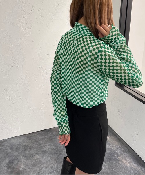 apres jour mignon（アプレジュールミニョン）の「チェッカーフラッグインナー【ZOZOTOWN限定アイテム】（その他トップス・レディース・ブラック/オレンジ/グリーン・フリー/X-LARGE）」の19枚目の写真