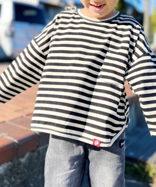 セール Nesta Kids ネスタキッズ ビッグシルエット長袖ボーダーtシャツ Tシャツ カットソー Nesta Brand ネスタブランド のファッション通販 Zozotown