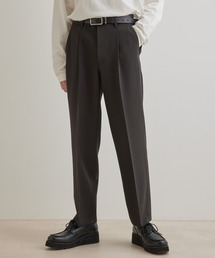 JUNRED | スムースストレッチ1タックストレートパンツ(スラックス)