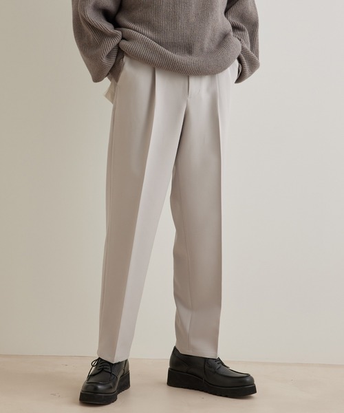 JUNRED(ジュンレッド)の「スムースストレッチ1タックストレートパンツ(スラックス・メンズ・ブラック系その他/グリーン/グレー系その他・M/S/L)」の2枚目の写真