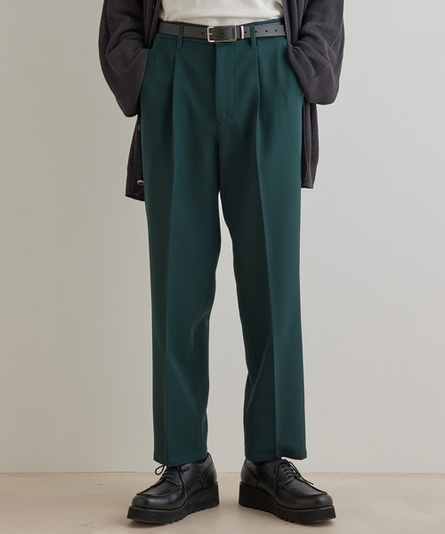 JUNRED(ジュンレッド)の「スムースストレッチ1タックストレートパンツ(スラックス・メンズ・ブラック系その他/グリーン/グレー系その他・M/S/L)」の3枚目の写真