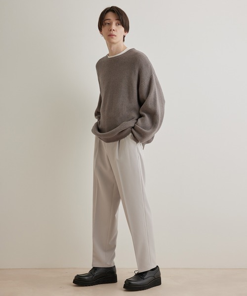 JUNRED(ジュンレッド)の「スムースストレッチ1タックストレートパンツ(スラックス・メンズ・ブラック系その他/グリーン/グレー系その他・M/S/L)」の13枚目の写真
