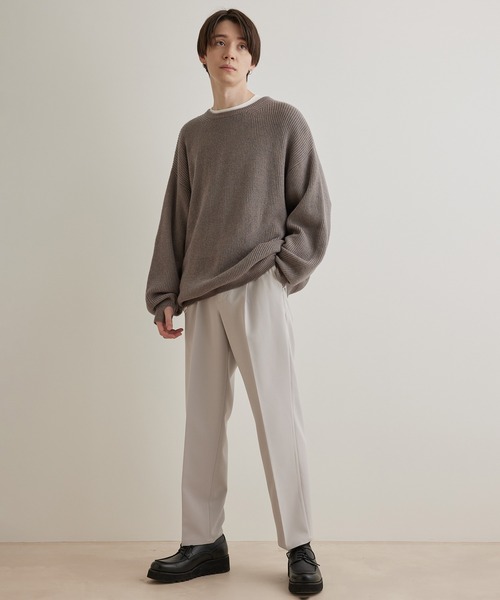 JUNRED(ジュンレッド)の「スムースストレッチ1タックストレートパンツ(スラックス・メンズ・ブラック系その他/グリーン/グレー系その他・M/S/L)」の12枚目の写真