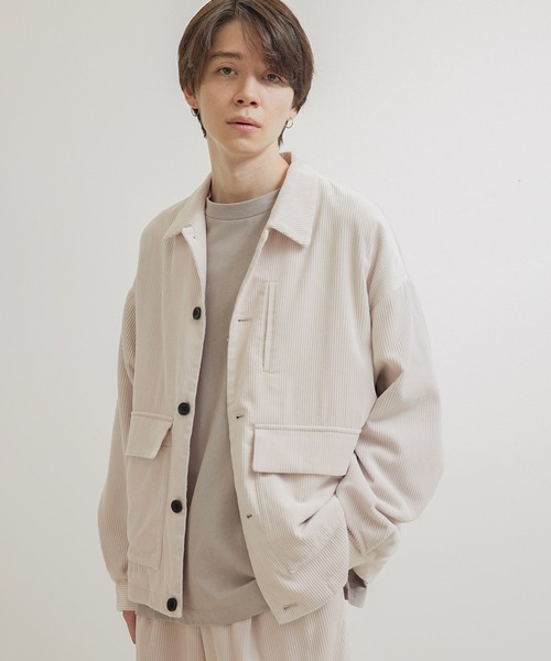 JUNRED（ジュンレッド）の「【セットアップ対応】コーデュロイCPOブルゾン（ブルゾン・メンズ・チャコールグレー/ブラウン/オフホワイト・S/M/L）」の2枚目の写真