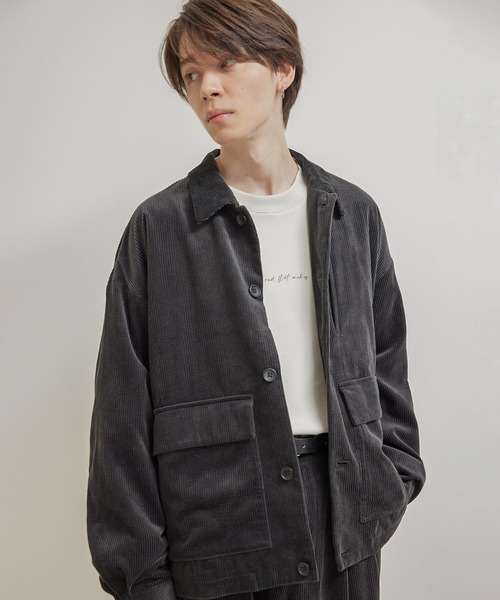 JUNRED（ジュンレッド）の「【セットアップ対応】コーデュロイCPOブルゾン（ブルゾン・メンズ・チャコールグレー/ブラウン/オフホワイト・S/M/L）」の3枚目の写真