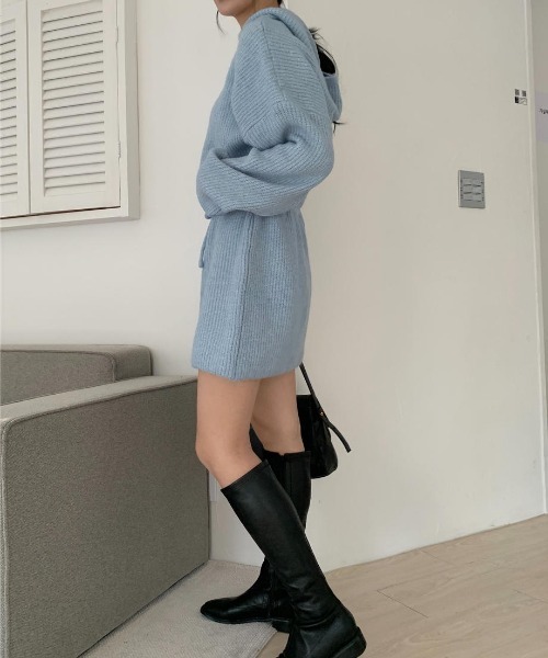 mood for a day（ムードフォーアデイ）の「drow rib onepiece/リブニットワンピース（ワンピース・レディース・グレー/ブルー・FREE）」の9枚目の写真