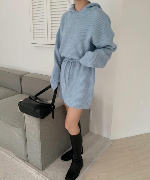 mood for a day（ムードフォーアデイ）の「drow rib onepiece/リブニットワンピース（ワンピース・レディース・グレー/ブルー・FREE）」の10枚目の写真