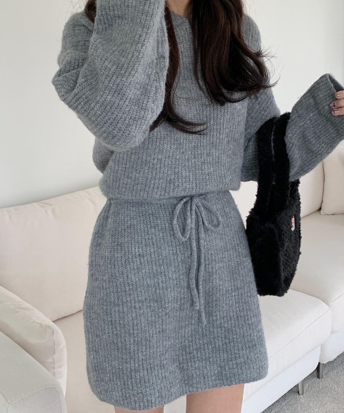 mood for a day（ムードフォーアデイ）の「drow rib onepiece/リブニットワンピース（ワンピース・レディース・グレー/ブルー・FREE）」の13枚目の写真