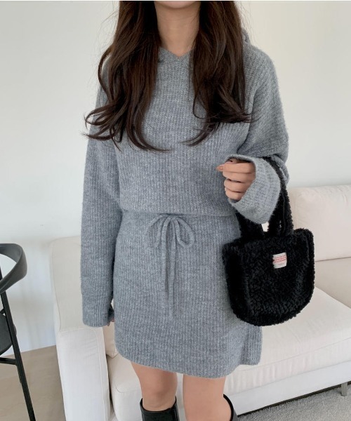 mood for a day（ムードフォーアデイ）の「drow rib onepiece/リブニットワンピース（ワンピース・レディース・グレー/ブルー・FREE）」の14枚目の写真