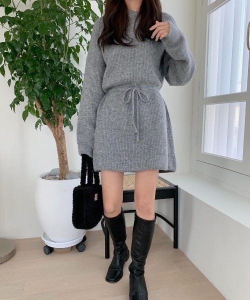mood for a day（ムードフォーアデイ）の「drow rib onepiece/リブニットワンピース（ワンピース・レディース・グレー/ブルー・FREE）」の21枚目の写真