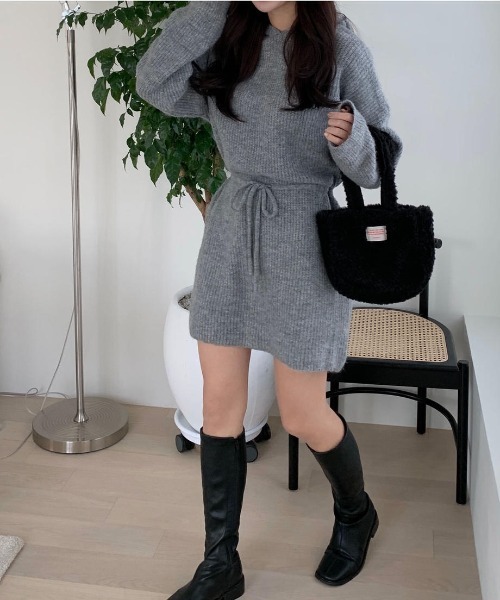 mood for a day（ムードフォーアデイ）の「drow rib onepiece/リブニットワンピース（ワンピース・レディース・グレー/ブルー・FREE）」の20枚目の写真
