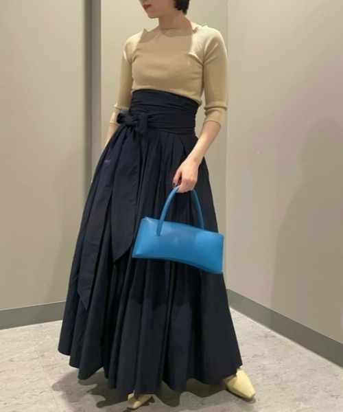 FRAY I.D（フレイアイディー）の「デコルテリブニットトップス（ニット/セーター・レディース・アイボリー/イエロー/ブラック/ライトブルー・FREE）」の22枚目の写真