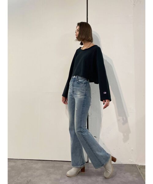 EMODA（エモダ）の「サークルヒールショートブーツ（ブーツ・レディース・ブラック/グレー・SMALL/MEDIUM/LARGE）」の6枚目の写真