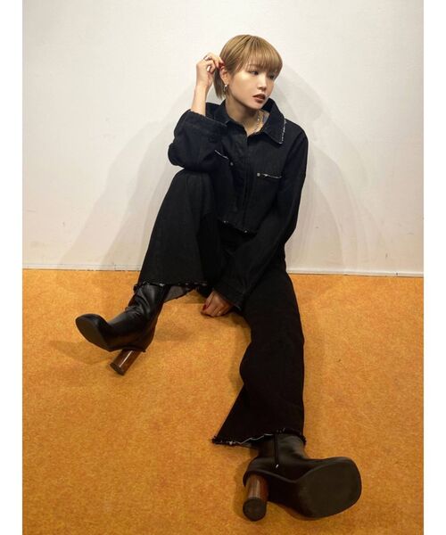 EMODA（エモダ）の「サークルヒールショートブーツ（ブーツ・レディース・ブラック/グレー・SMALL/MEDIUM/LARGE）」の15枚目の写真