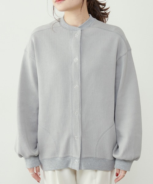 PUAL CE CIN（ピュアルセシン）の「【Du noir】へリンボーン裏毛ブルゾン（ブルゾン・レディース・ブラック/グレー/オフホワイト・FREE）」の10枚目の写真