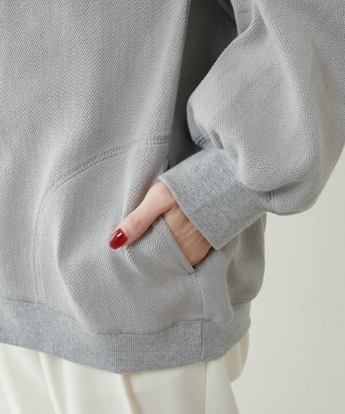 PUAL CE CIN（ピュアルセシン）の「【Du noir】へリンボーン裏毛ブルゾン（ブルゾン・レディース・ブラック/グレー/オフホワイト・FREE）」の15枚目の写真