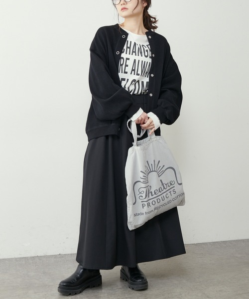 PUAL CE CIN（ピュアルセシン）の「【Du noir】へリンボーン裏毛ブルゾン（ブルゾン・レディース・ブラック/グレー/オフホワイト・FREE）」の7枚目の写真