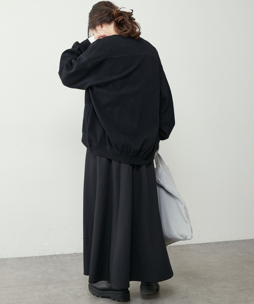 PUAL CE CIN（ピュアルセシン）の「【Du noir】へリンボーン裏毛ブルゾン（ブルゾン・レディース・ブラック/グレー/オフホワイト・FREE）」の9枚目の写真