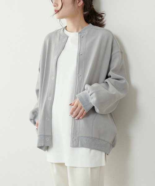 PUAL CE CIN（ピュアルセシン）の「【Du noir】へリンボーン裏毛ブルゾン（ブルゾン・レディース・ブラック/グレー/オフホワイト・FREE）」の22枚目の写真