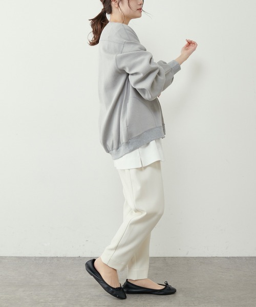 PUAL CE CIN（ピュアルセシン）の「【Du noir】へリンボーン裏毛ブルゾン（ブルゾン・レディース・ブラック/グレー/オフホワイト・FREE）」の5枚目の写真