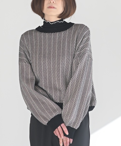 rps（アールピーエス）の「前後２ｗａｙジャガードニットカーディガン（カーディガン/ボレロ・レディース・ブラック/ブルー/グリーン/アイボリー・M）」の3枚目の写真