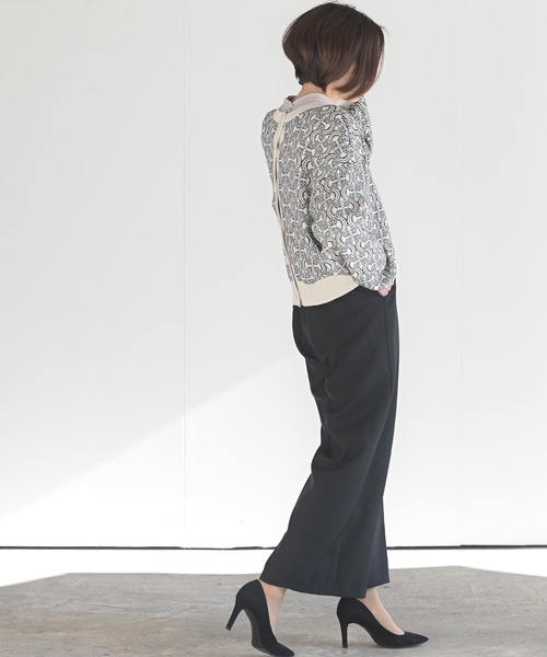 rps（アールピーエス）の「前後２ｗａｙジャガードニットカーディガン（カーディガン/ボレロ・レディース・ブラック/ブルー/グリーン/アイボリー・M）」の10枚目の写真