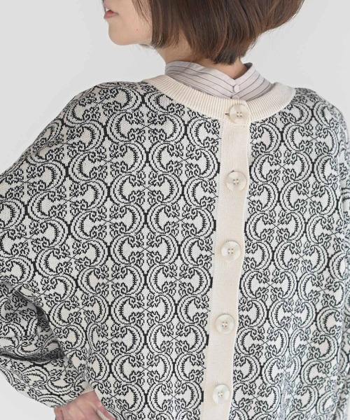 rps（アールピーエス）の「前後２ｗａｙジャガードニットカーディガン（カーディガン/ボレロ・レディース・ブラック/ブルー/グリーン/アイボリー・M）」の13枚目の写真