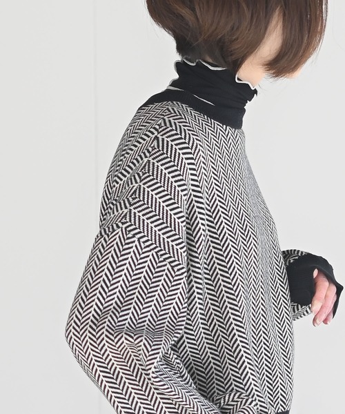 rps（アールピーエス）の「前後２ｗａｙジャガードニットカーディガン（カーディガン/ボレロ・レディース・ブラック/ブルー/グリーン/アイボリー・M）」の17枚目の写真