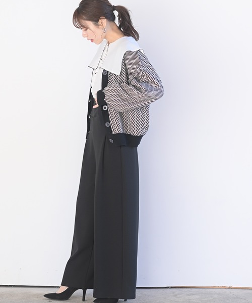 rps（アールピーエス）の「前後２ｗａｙジャガードニットカーディガン（カーディガン/ボレロ・レディース・ブラック/ブルー/グリーン/アイボリー・M）」の20枚目の写真