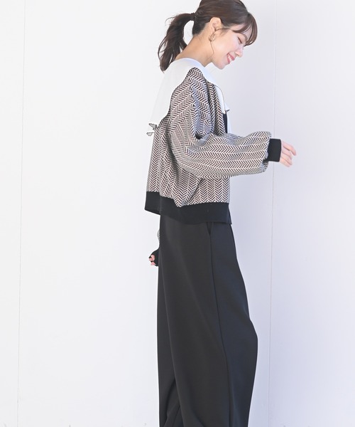 rps（アールピーエス）の「前後２ｗａｙジャガードニットカーディガン（カーディガン/ボレロ・レディース・ブラック/ブルー/グリーン/アイボリー・M）」の22枚目の写真