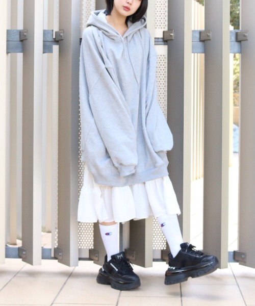 sevens（セブンズ）の「【sevens】超ビッグパーカー/オーバーサイズ（パーカー・レディース・チャコールグレー/ブラック/グレー/オフホワイト・FREE）」の11枚目の写真