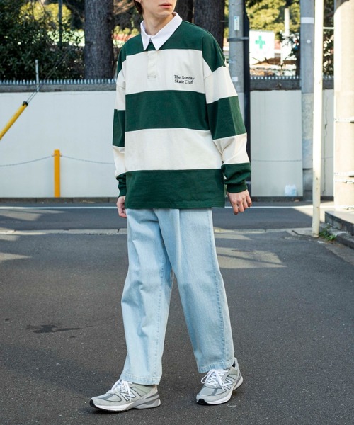 WEGO（ウィゴー）の「WEGO/ビッグラガーシャツ（ポロシャツ・メンズ・ダークグリーン/サックスブルー/その他1/その他2・MEDIUM/LARGE）」の5枚目の写真