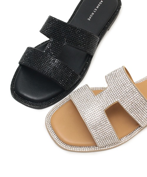 ADAM ET ROPE'(アダムエロペ)の「Iストラップラインストーンサンダル(サンダル・レディース・ブラック/シルバー・38/36/37)」の14枚目の写真