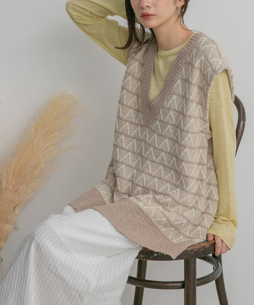 KBF（ケイビーエフ）の「シースルーコンパクトカットソー（Tシャツ/カットソー・レディース・ベージュ系その他/イエロー/ダークブラウン・ONE）」の3枚目の写真